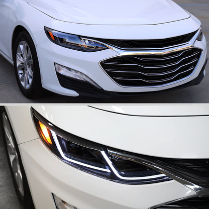 2019-2024 Chevrolet Malibu Full LED Projector Headlights Switchback Sequential Turn Signal (Matte Black Housing/Clear Lens)