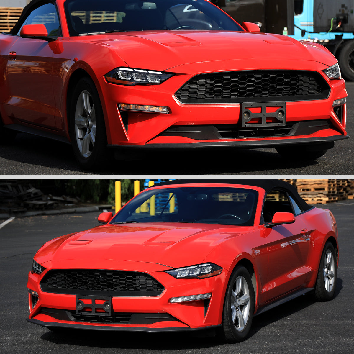 2018??2023 Ford Mustang Full LED Projector Headlights Switchback Sequential with Start-Up Animation (Glossy Black Housing / Clear Lens)