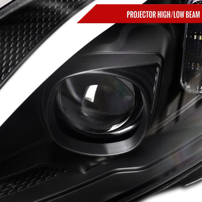 2015-2018 Mercedes-Benz C-Class W205 Full LED Projector Headlights with Sequential Turn Signal (Matte Black Housing/Clear Lens)