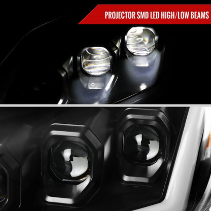 2008-2013 Infiniti G37/2014-2015 Q60 Coupe/Convertible Sequential Switchback LED Turn Signal Full LED Triple Projector Headlights (Matte Black Housing / Clear Lens)