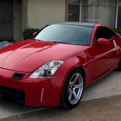 2003-2005 Nissan 350Z Dual Halo Projector Headlights (Chrome Housing/Clear Lens)