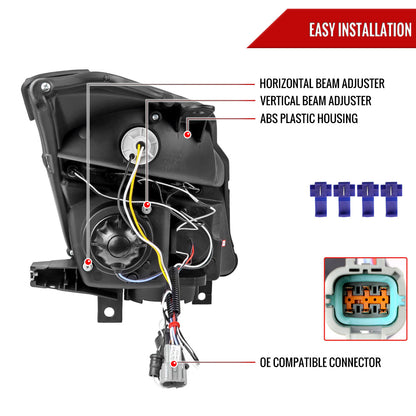2003-2005 Nissan 350Z Dual Halo Projector Headlights (Glossy Black Housing/Smoked Lens)