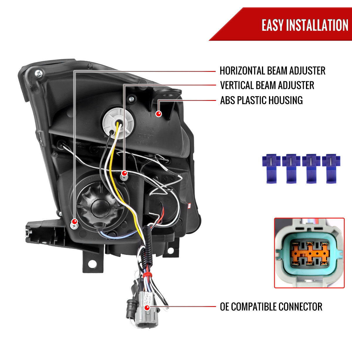 2003-2005 Nissan 350Z Dual Halo Projector Headlights (Matte Black Housing/Clear Lens)