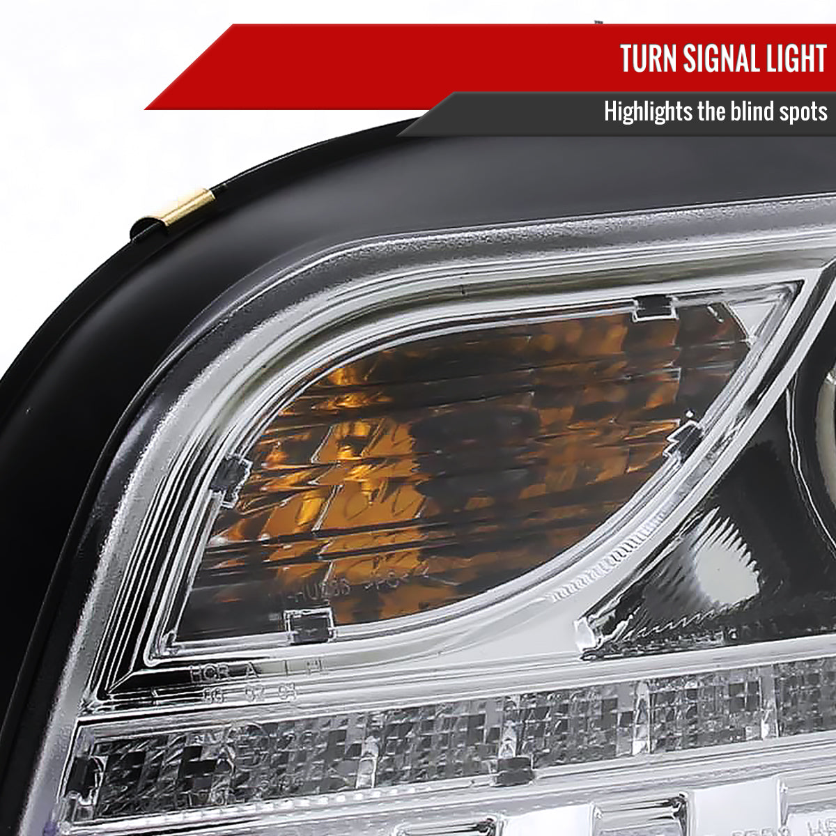 2006-2008 Audi A4 Projector Headlights w/ R8 Style SMD LED Light Strip (Chrome Housing/Clear Lens)