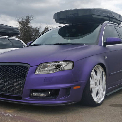 2006-2008 Audi A4 Projector Headlights w/ R8 Style SMD LED Light Strip (Chrome Housing/Clear Lens)