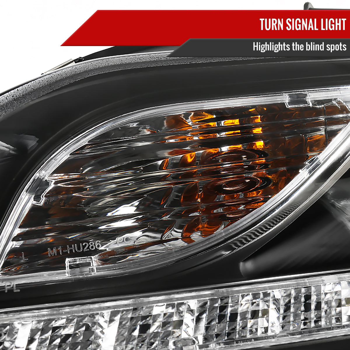 2006-2008 Audi A4 Projector Headlights w/ R8 Style SMD LED Light Strip (Matte Black Housing/Clear Lens)