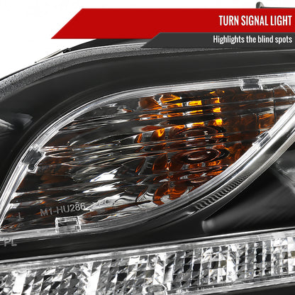 2006-2008 Audi A4 Projector Headlights w/ R8 Style SMD LED Light Strip (Matte Black Housing/Clear Lens)