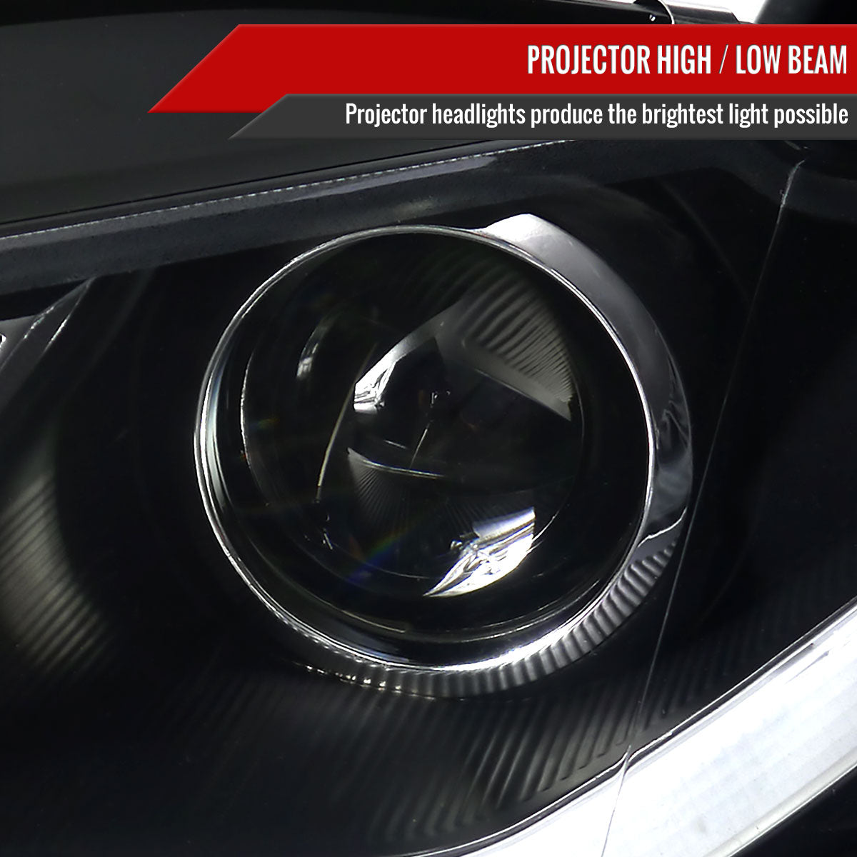 2006-2008 Audi A4 R8 Style LED Light Bar Projector Headlights (Matte Black Housing/Clear Lens)