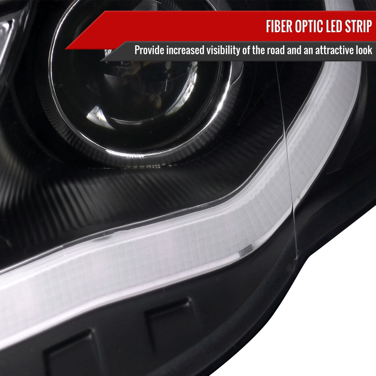 2006-2008 Audi A4 R8 Style LED Light Bar Projector Headlights (Matte Black Housing/Clear Lens)