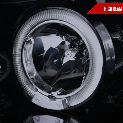 2003-2007 Honda Accord Dual Halo Projector Headlights (Glossy Black Housing/Smoked Lens)
