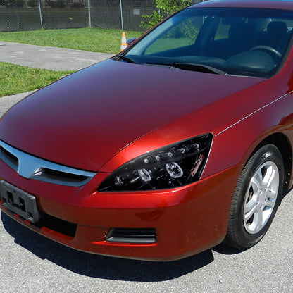 2003-2007 Honda Accord Dual Halo Projector Headlights (Glossy Black Housing/Smoked Lens)