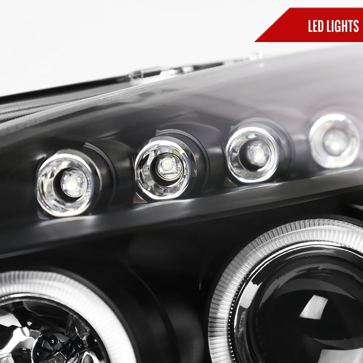 2003-2007 Honda Accord Dual Halo Projector Headlights (Matte Black Housing/Clear Lens)
