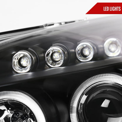 2003-2007 Honda Accord Dual Halo Projector Headlights (Matte Black Housing/Clear Lens)