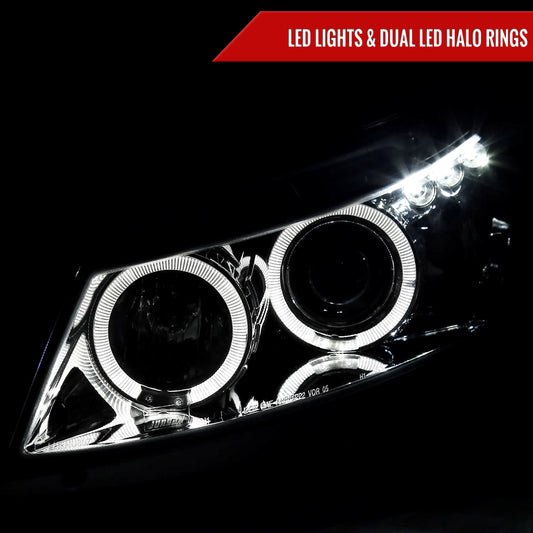 2008-2012 Honda Accord Coupe Dual Halo Projector Headlights (Chrome Housing/Clear Lens)