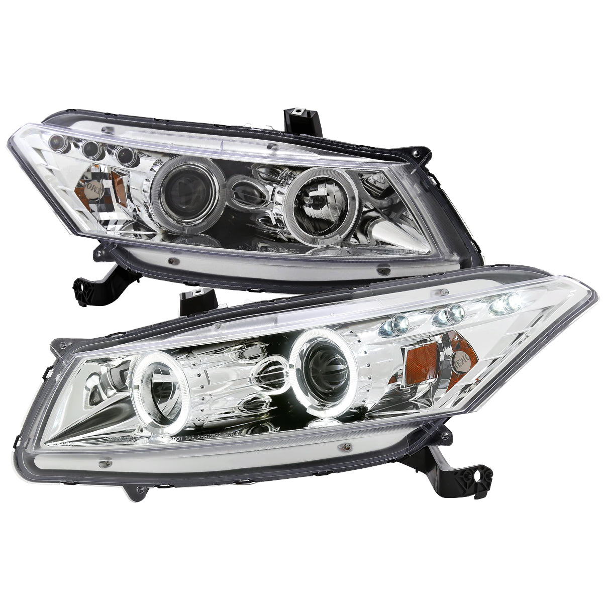 2008-2012 Honda Accord Coupe Dual Halo Projector Headlights (Chrome Housing/Clear Lens)