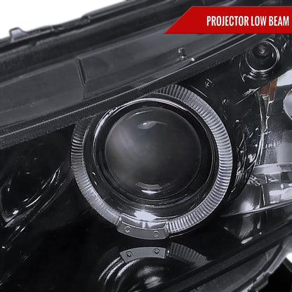 2008-2012 Honda Accord Coupe Dual Halo Projector Headlights (Glossy Black Housing/Smoked Lens)