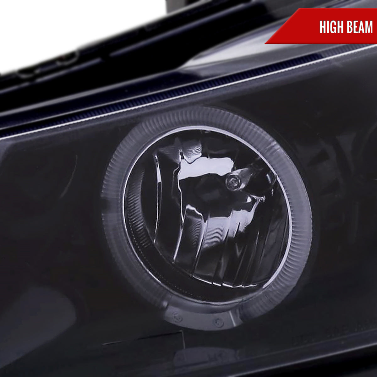 2008-2012 Honda Accord Coupe Dual Halo Projector Headlights (Glossy Black Housing/Smoked Lens)