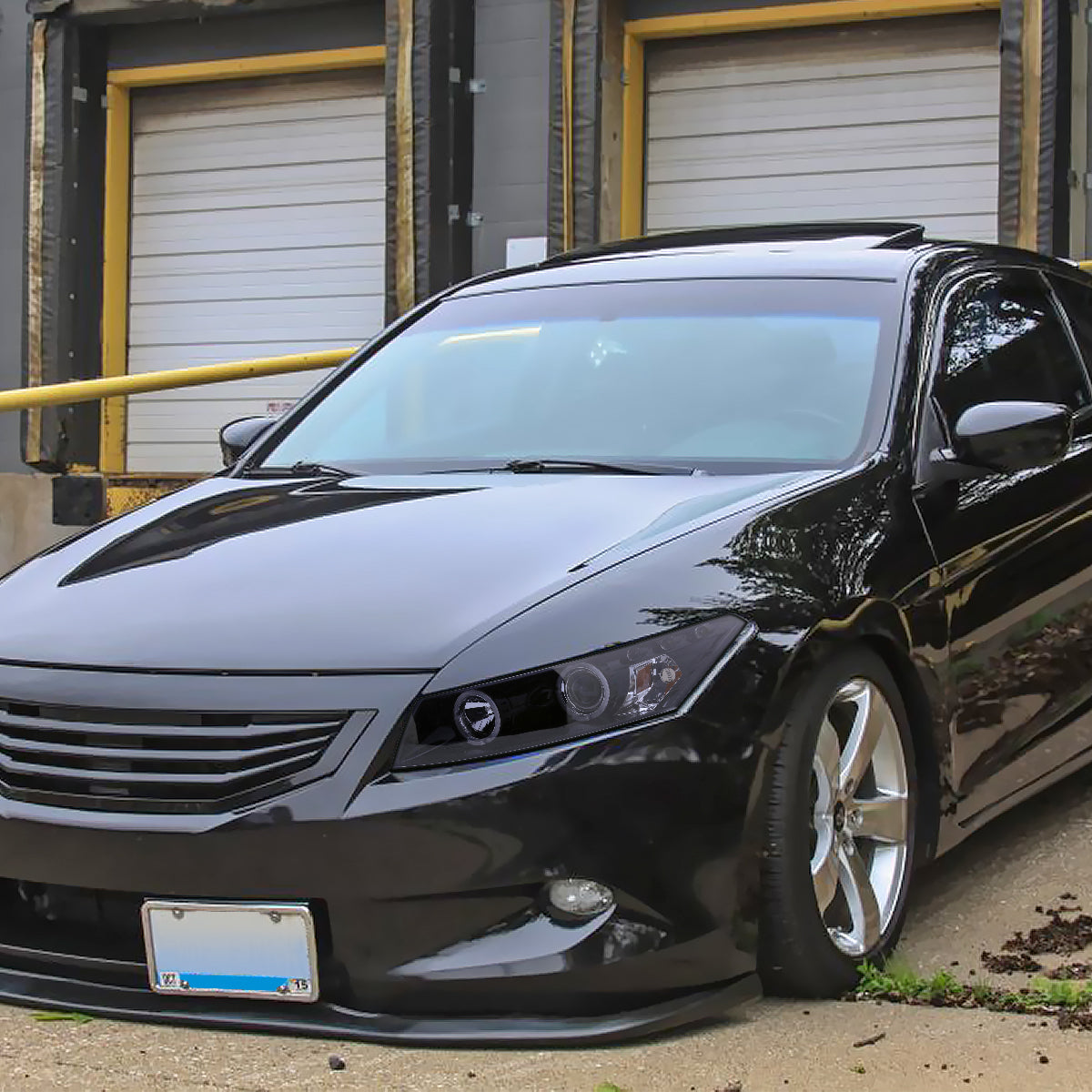 2008-2012 Honda Accord Coupe Dual Halo Projector Headlights (Glossy Black Housing/Smoked Lens)