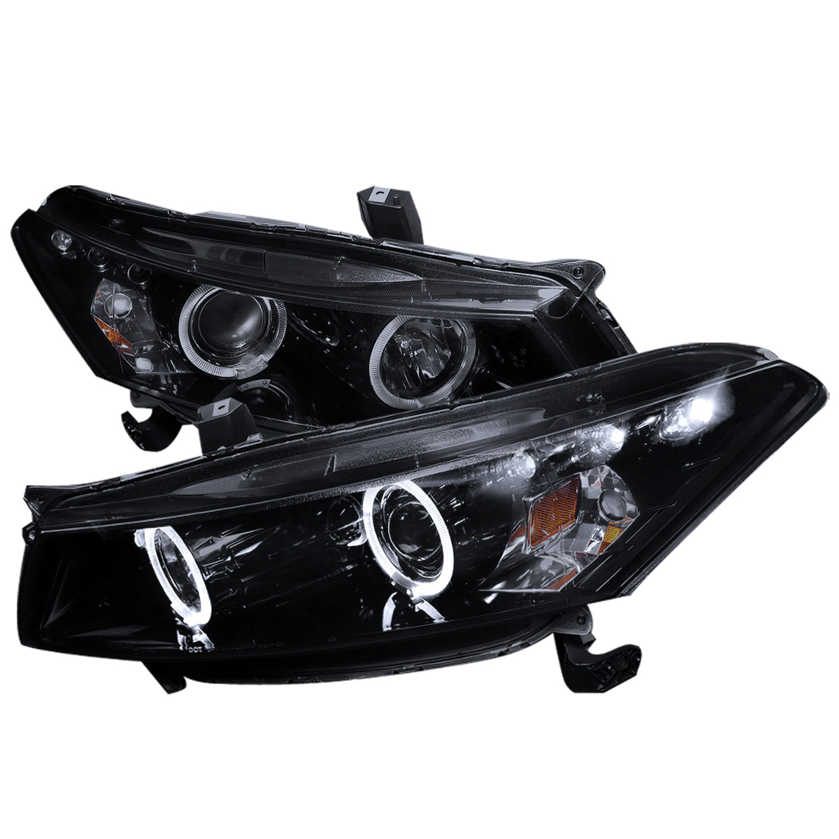 2008-2012 Honda Accord Coupe Dual Halo Projector Headlights (Glossy Black Housing/Smoked Lens)