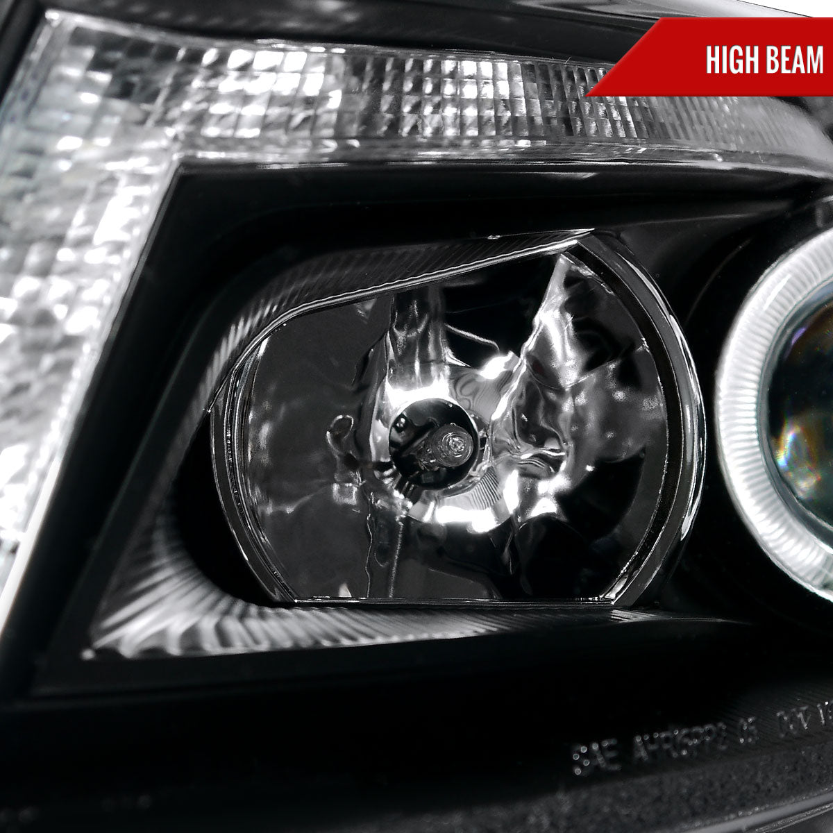 2008-2012 Honda Accord Sedan Single Halo Projector Headlights w/ LED Light Strip & LED Turn Signal Lights (Matte Black Housing/Clear Lens)
