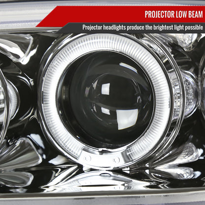 1994-1997 Honda Accord Dual Halo Projector Headlights (Chrome Housing/Clear Lens)