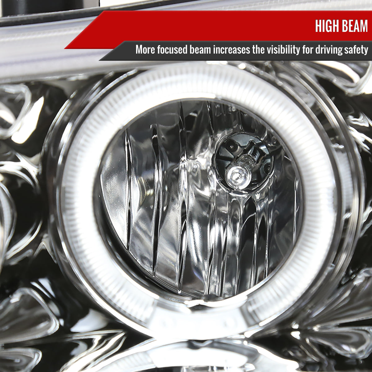 1994-1997 Honda Accord Dual Halo Projector Headlights (Chrome Housing/Clear Lens)