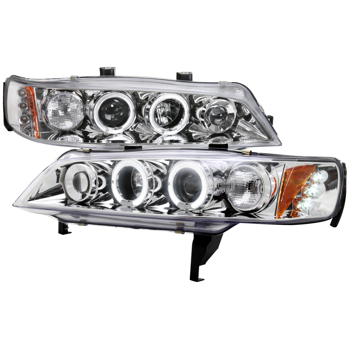 1994-1997 Honda Accord Dual Halo Projector Headlights (Chrome Housing/Clear Lens)