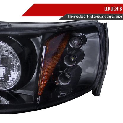 1994-1997 Honda Accord Dual Halo Projector Headlights (Glossy Black Housing/Smoked Lens)