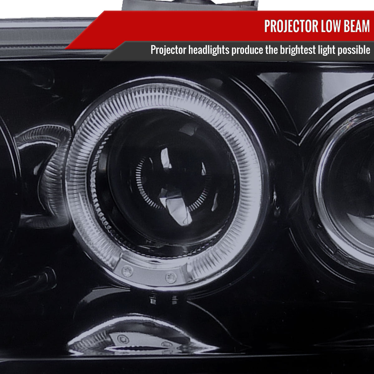 1998-2002 Honda Accord Dual Halo Projector Headlights (Glossy Black Housing/Smoked Lens)