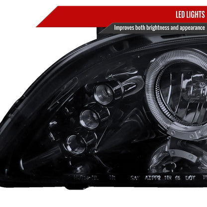 1998-2002 Honda Accord Dual Halo Projector Headlights (Glossy Black Housing/Smoked Lens)