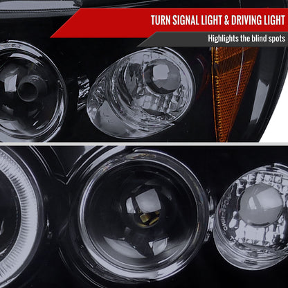 1998-2002 Honda Accord Dual Halo Projector Headlights (Glossy Black Housing/Smoked Lens)