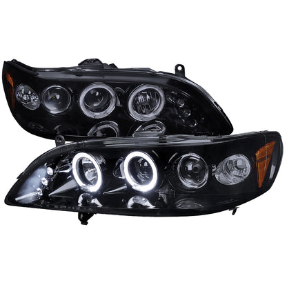 1998-2002 Honda Accord Dual Halo Projector Headlights (Glossy Black Housing/Smoked Lens)
