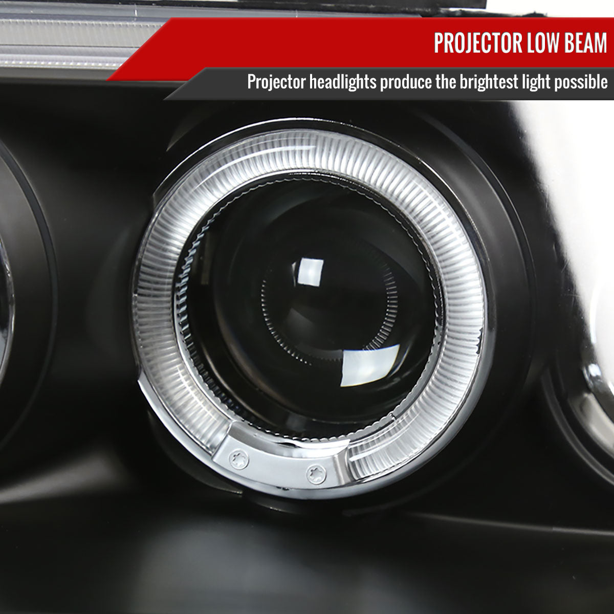 1998-2002 Honda Accord Dual Halo Projector Headlights (Matte Black Housing/Clear Lens)