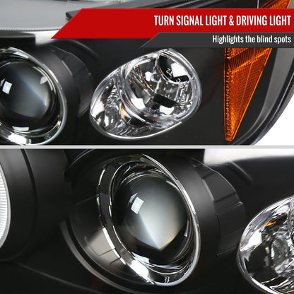 1998-2002 Honda Accord Dual Halo Projector Headlights (Matte Black Housing/Clear Lens)