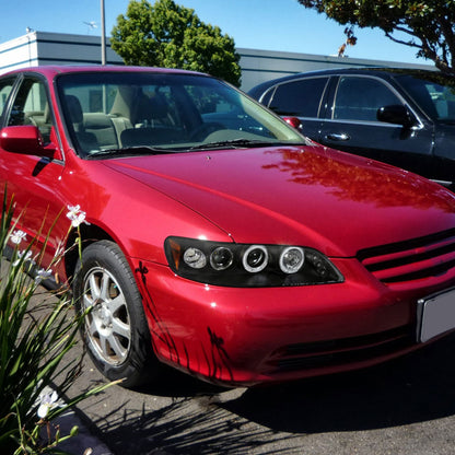 1998-2002 Honda Accord Dual Halo Projector Headlights (Matte Black Housing/Clear Lens)