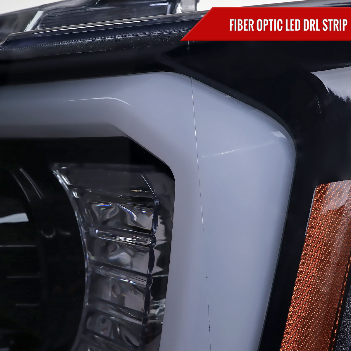2007-2013 Chevrolet Avalanche/ 2007-2014 Tahoe Suburban LED C-Bar Projector Headlights (Glossy Black Housing/Smoked Lens)