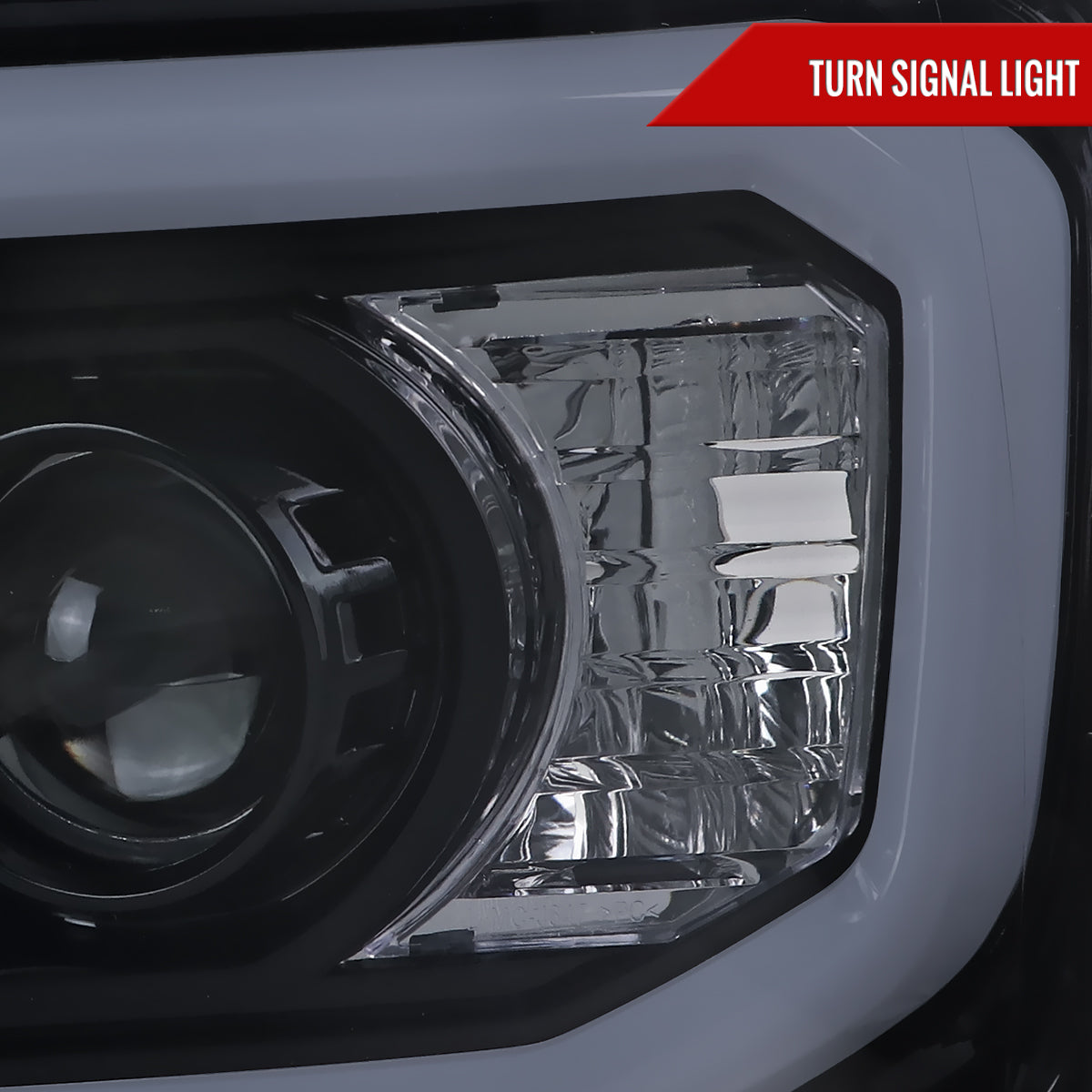 2007-2013 Chevrolet Avalanche/ 2007-2014 Tahoe Suburban LED C-Bar Projector Headlights (Glossy Black Housing/Smoked Lens)