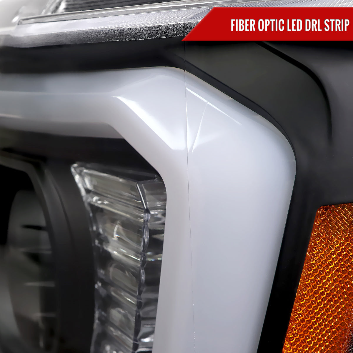 2007-2013 Chevrolet Avalanche/ 2007-2014 Tahoe Suburban LED C-Bar Projector Headlights (Black Housing/Clear Lens)