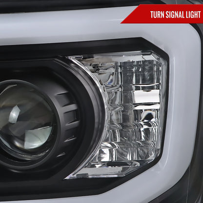 2007-2013 Chevrolet Avalanche/ 2007-2014 Tahoe Suburban LED C-Bar Projector Headlights (Black Housing/Clear Lens)