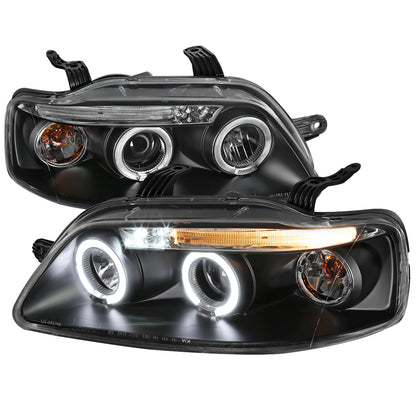 2004-2008 Chevrolet Aveo Dual Halo Projector Headlights (Matte Black Housing/Clear Lens)