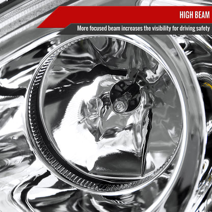2002-2005 Mercedes Benz W163 ML Class Projector Headlights w/ SMD LED Light Strip (Chrome Housing/Clear Lens)