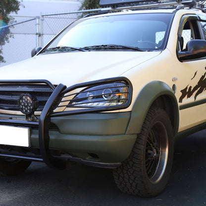 2002-2005 Mercedes Benz W163 ML Class Projector Headlights w/ SMD LED Light Strip (Matte Black Housing/Clear Lens)