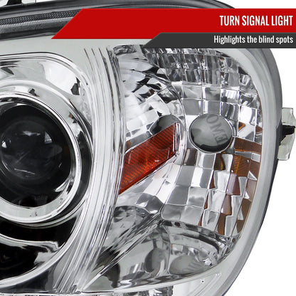 1998-2001 Mercedes Benz W163 ML Class Projector Headlights w/ SMD LED Light Strip (Chrome Housing/Clear Lens)