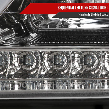 2006-2008 Mercedes Benz W164 ML Class LED Bar Projector Headlights w/ Sequential Turn Signal Lights (Chrome Housing/Clear Lens)