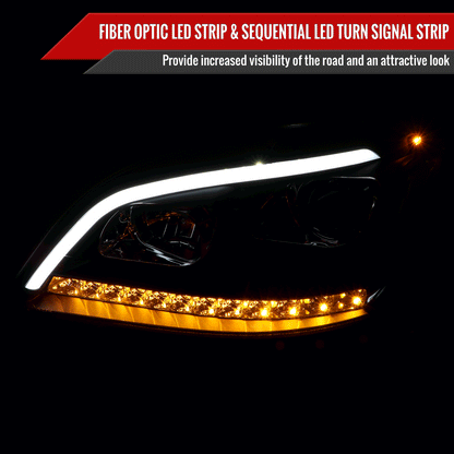 2009-2011 Mercedes Benz W164 ML-Class LED Sequetial Turn Signal Projector Headlights (Matte Black Housing/Clear Lens)