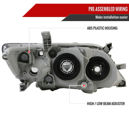 2010-2011 Toyota Camry Projector Headlights w/ Amber Reflectors (Chrome Housing/Clear Lens)