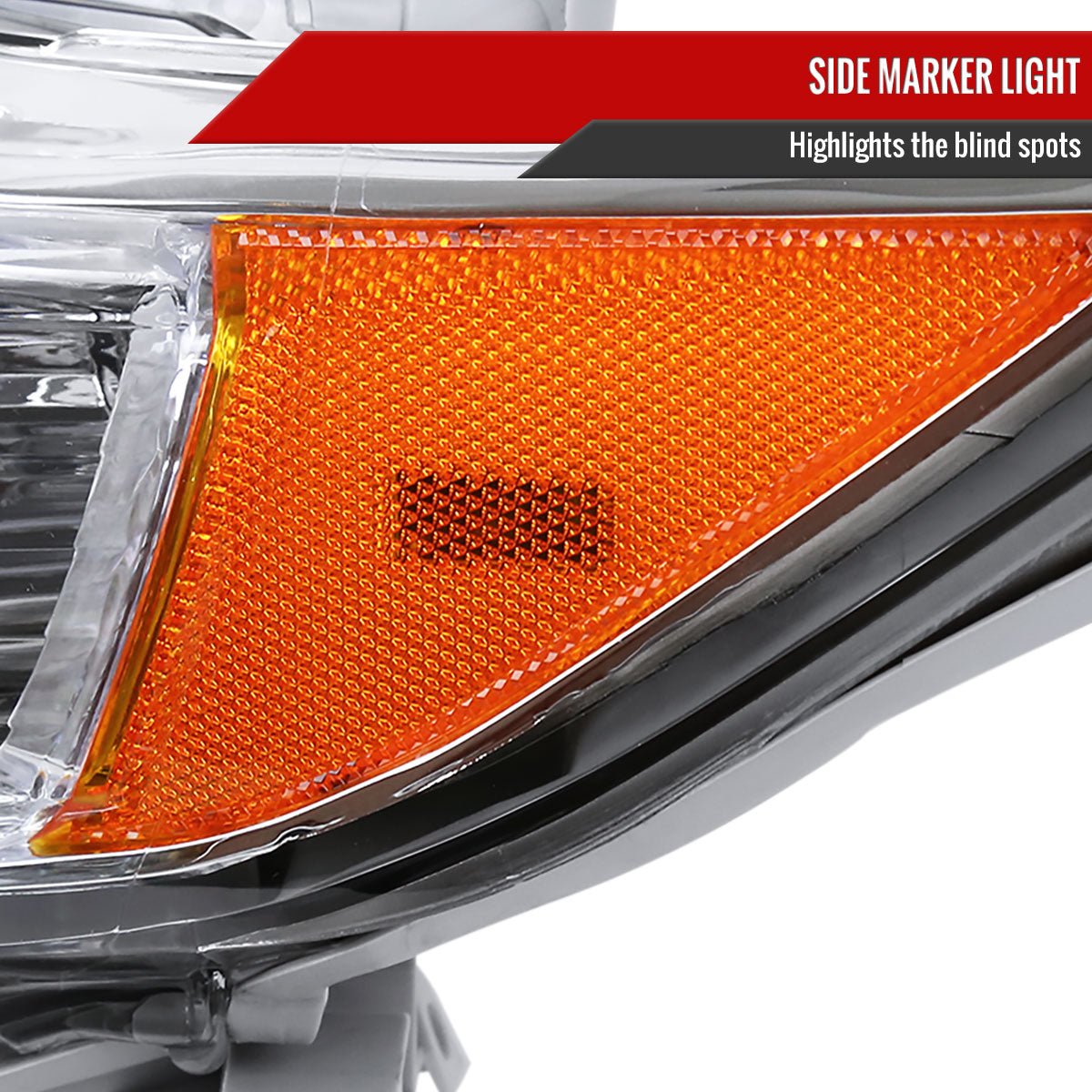 2012-2014 Toyota Camry Projector Headlights w/ Amber Reflectors (Chrome Housing/Clear Lens)