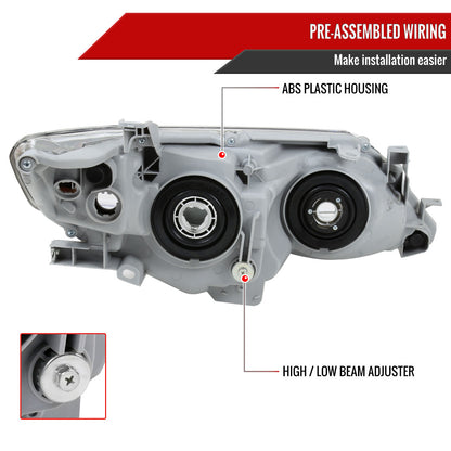 2012-2014 Toyota Camry Projector Headlights w/ Amber Reflectors (Chrome Housing/Clear Lens)