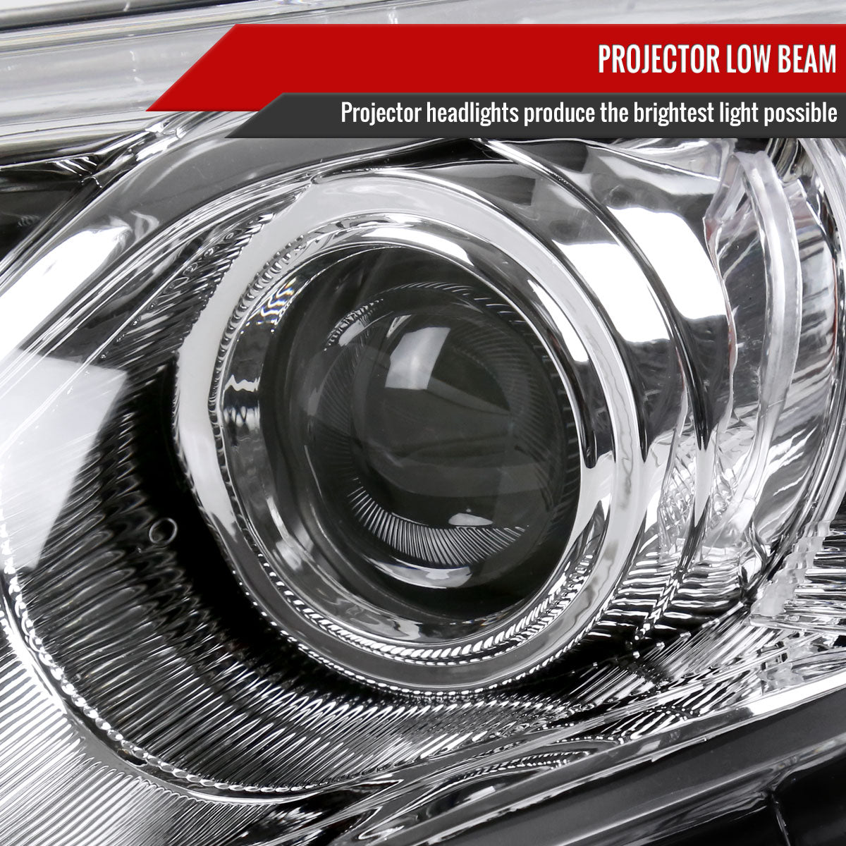 2012-2014 Toyota Camry Projector Headlights w/ Amber Reflectors - Driver Side Only (Chrome Housing/Clear Lens)