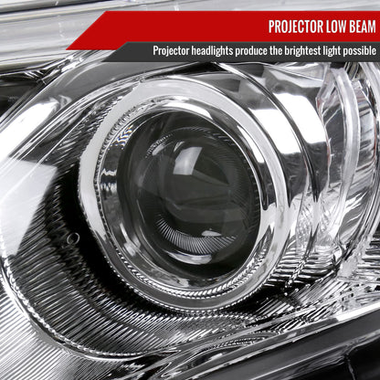 2012-2014 Toyota Camry Projector Headlights w/ Amber Reflectors - Driver Side Only (Chrome Housing/Clear Lens)
